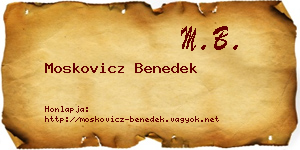Moskovicz Benedek névjegykártya